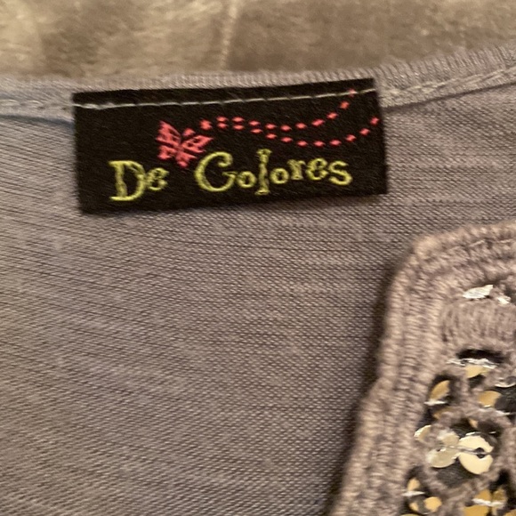 🇲🇽Grey and silver sequined cap sleeve blouse - Picture 3 of 4